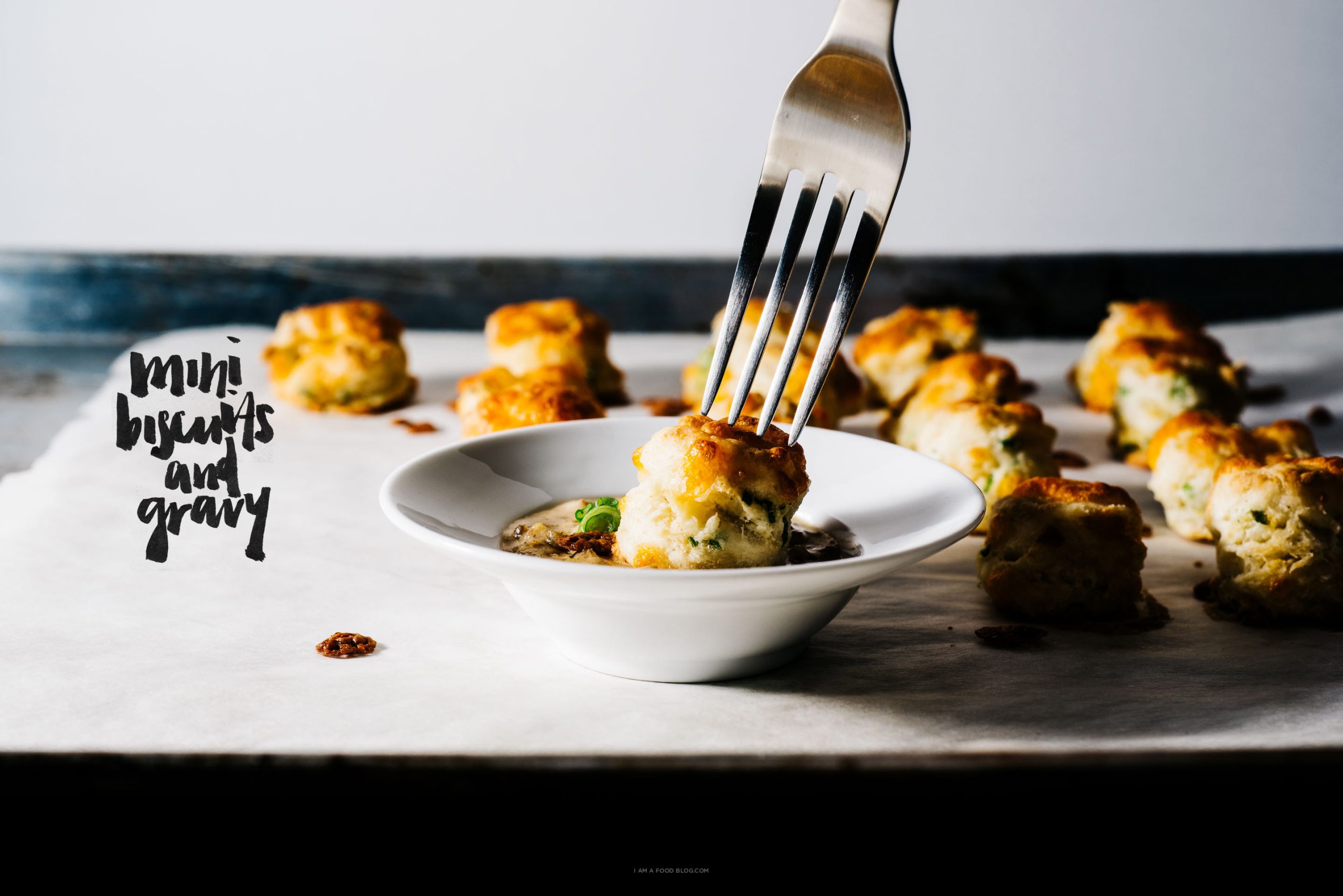 mini biscuits and gravy - www.iamafoodblog.com